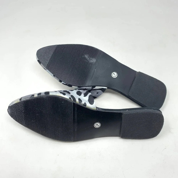 Natori Adore Satin Leopard Print Mules Black Gray Size US 7 - Picture 12 of 12